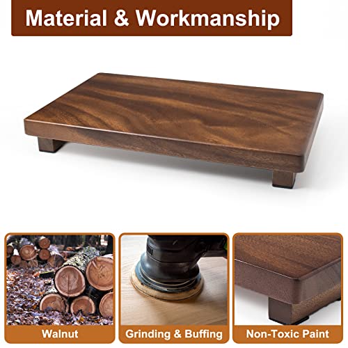 Wood Riser For Display Walnut Wood Pedestal Stand, farmhouse decor Soap Tray, Displays Your Plant Bottles Candles for Your Home Kitchen (Large, 12 x 7.1 x1.57Inch) - size: Large &12*7.1*1.57‘’
