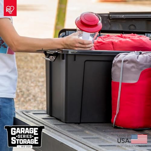 IRIS USA 6-Pack 20 Gal Heavy Duty Lockable Storage Totes with Lids, Black - color: Black, size: 20 Gal - 4 Pack