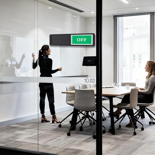 ON OFF Slider Sign, On Off Door Indicator Sign, Sliding Privacy Signs - color: Black On Off