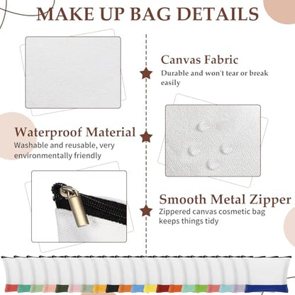 Sanwuta Blank Canvas Tote Bags Makeup Bags, Ultimate Color Bundle, 40 Pcs - color: Ultimate Color Bundle