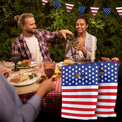 Choice Marts 100 USA Flag Merchandise Bags 9x12 Patriotic Bags With Handles - color: USA Flag
