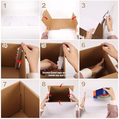Hoikwo 15 Packs 9x9x9 Large Thin White Shipping Boxes - color: White, size: 9x9x9-15 Boxes