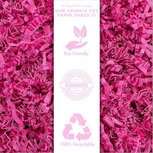 MagicWater Crinkle Cut Paper Gift Basket Filler - 2 LB - Pink - color: Pink