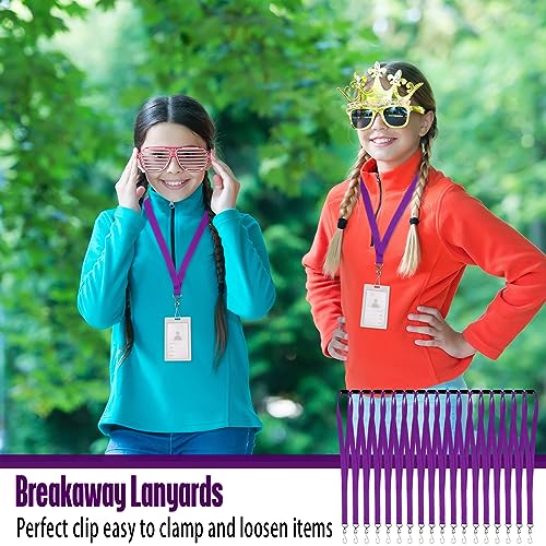 Patelai 120 Pcs Breakaway Lanyards with J Hook, Purple - color: Purple