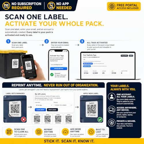 QR Code Storage Bin Labels for Home Inventory (100 Pack)