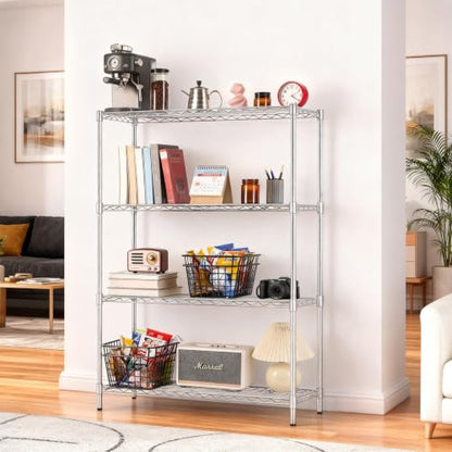 FDW | 4-Tier Wire Shelf | 36" x 14" x 54" | Chrome - color: Chrome, size: 36×14×54