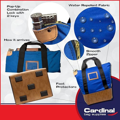 Locking Heavy Duty Courier Bag, 18x18x8 inch - color: Royal Blue