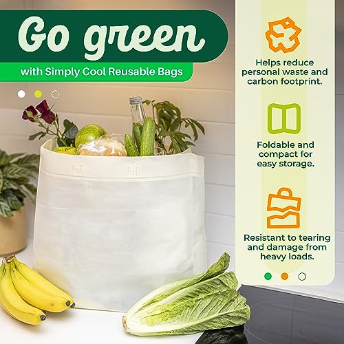 Simply Cool 200 Pack Reusable Grocery Bags, Large Tote Bags Bulk, Cream - color: Cream, size: 200 Pack - Large Bags
