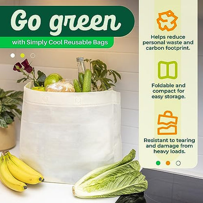 Simply Cool 200 Pack Reusable Grocery Bags, Large Tote Bags Bulk, Cream - color: Cream, size: 200 Pack - Large Bags