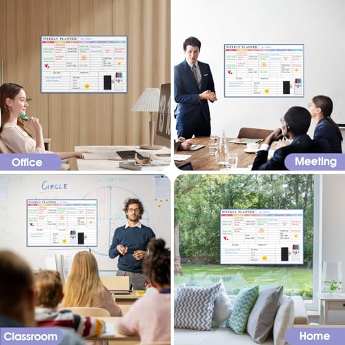 MaxGear Weekly Dry Erase Calendar Whiteboard for Wall 24 x 16 Inch - size: 24" x 16" Weekly