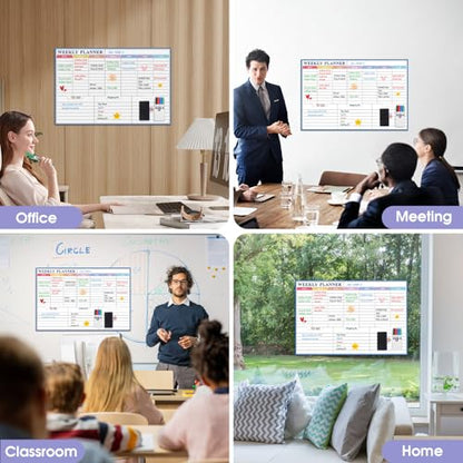 MaxGear Weekly Dry Erase Calendar Whiteboard for Wall 24 x 16 Inch - size: 24" x 16" Weekly