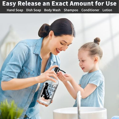 Black Dog Glass Hand Soap Dispenser 17 oz