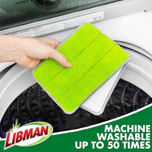 Libman Rinse 'n Wring Mop and Bucket System, 4 Microfiber Pads Included - style: 4 Pads