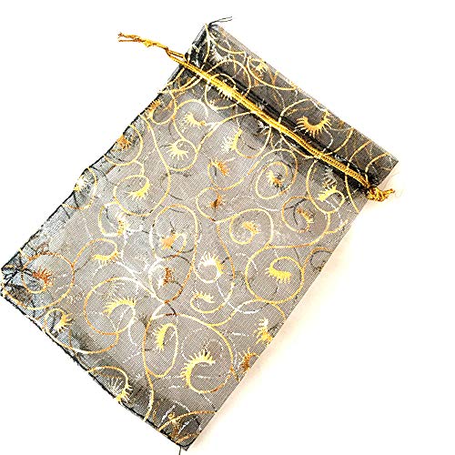 Stratalife Organza Bags with Drawstring 4"x6", 50PCS - color: 50pcs Eyelash Black 4x6