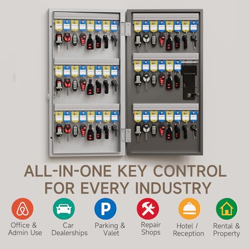 48 Key Lock Box Smart Key Organier Cabinet with Keypad & App for Office - size: 2.3inx11.3inx21.7in