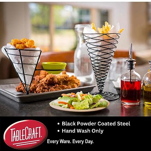 Tablecraft Artisan Rectangular Wire Basket 9 x 6in - Case of 6 | Serving, Bread, Chip, Food, Burger Basket by TableCraft - size: 9.1 by 6.1 Inches