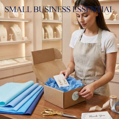 VGOODALL 450 Sheets Blue Tissue Paper, 6 Colors, 11.5 X 8 inches - color: Blue