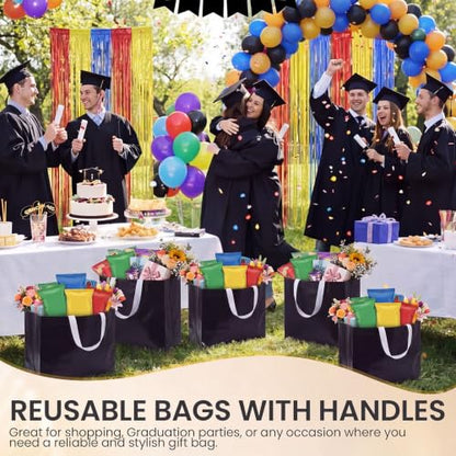 Eccliy 80 Pcs Reusable Gift Bags, Large, Black - color: Black, size: Large