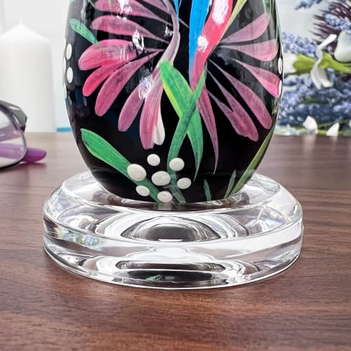 Plymor 2" W x 2" D Clear Round Egg/Sphere Base (1.1875" Hole) (2 Pack) - size: 2" x 2" x 0.5"