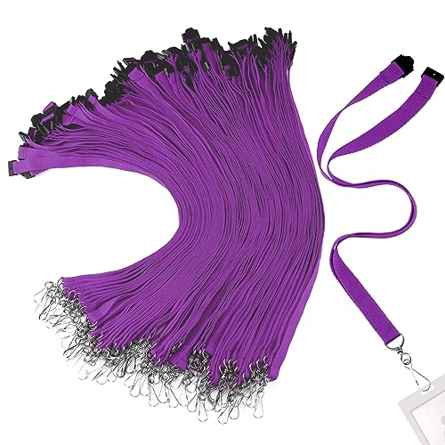 Patelai 120 Pcs Breakaway Lanyards with J Hook, Purple - color: Purple