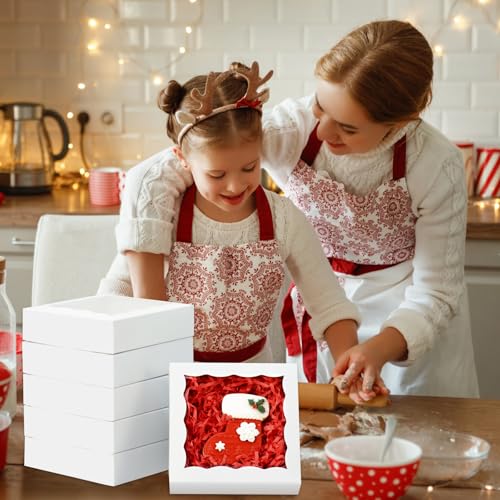 XINHPKGG 100Pcs Individual Cookie Boxes 4 1/2" x4 1/2" x1 1/5" Bakery Boxes - size: 100