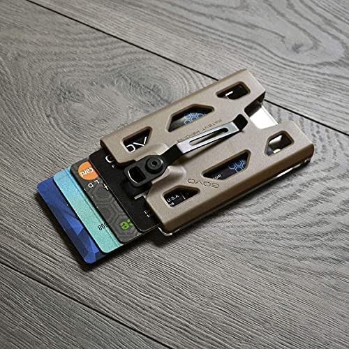 GOVO T4 Badge Holder/Wallet - Durable Polycarbonate ID/Credit Holder with Metal Clip and 4 Cards Slot (Holds 1 to 4 Cards) (Tan) - color: Tan