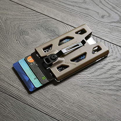 GOVO T4 Badge Holder/Wallet - Durable Polycarbonate ID/Credit Holder with Metal Clip and 4 Cards Slot (Holds 1 to 4 Cards) (Tan) - color: Tan