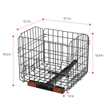 Happybuy Scooter Rear Basket, Folding Heavy - Duty Metal Wire Cargo Basket, Fits 1 - inch Receiver, Compatible with Most Golden, Drive & Pride Mobility Scooters