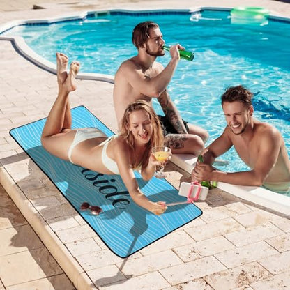 Tinideya Pool Deck Mats Non Slip Rubber with Drainage,Blue,23.62" X 47.24" - color: Blue, size: 2' x 4' (Rectangular)