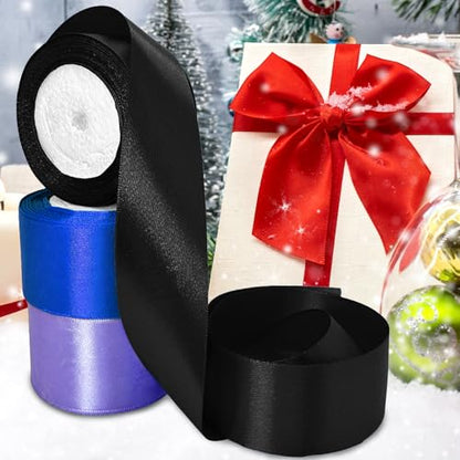 Luomorgo 2 Inch Black Satin Ribbon, 25 Yards - color: Black, size: 2 inch x 25 yards
