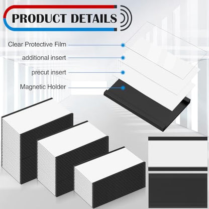Glenmal 30 Pieces Magnetic Label Holders 3 x 5 in C Channel