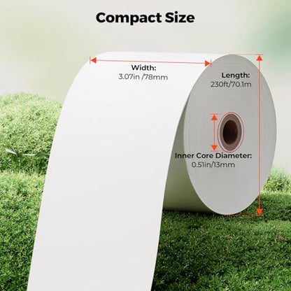 MUNBYN Thermal Paper 3 1/8 x 230ft, 5 Rolls Receipt Paper Work for Star Micronics TSP100 TSP143 Epson 80mm Receipt Printer Square POS Register Credit Card Terminals, Pos Register Paper BPA Free - size: 3 1/8" x 230', style: 5 Rolls