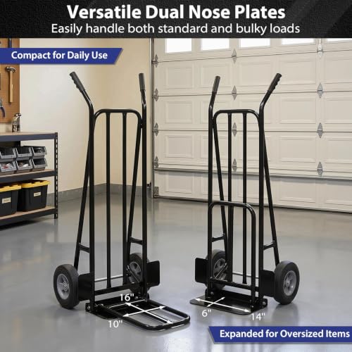 Goplus Hand Truck Dolly, Heavy Duty Metal Moving Dolly Cart - color: Black