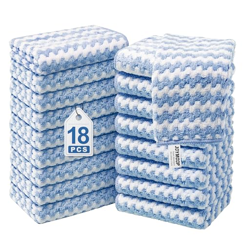 JOYMOOP Microfiber Cleaning Cloth, 18 Piece Set, Small, Blue - color: C