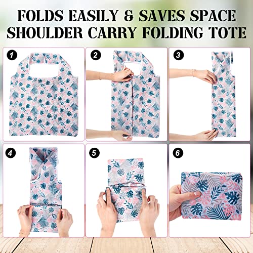 Eccliy 24 Pcs Reusable Grocery Bags Shopping Bags Foldable, Flower Style - style: Flower Style