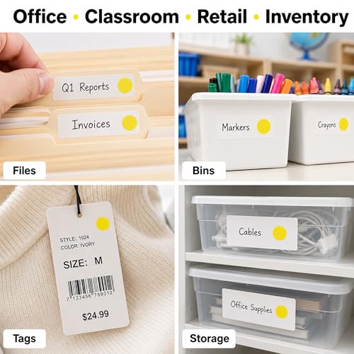 ChromaLabel Removable Dot Stickers, 3/4 Inch Yellow, 1000/Roll - color: Yellow, size: 3/4"