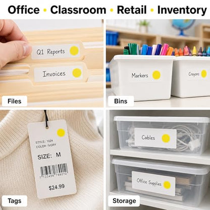 ChromaLabel Removable Dot Stickers, 3/4 Inch Yellow, 1000/Roll - color: Yellow, size: 3/4"