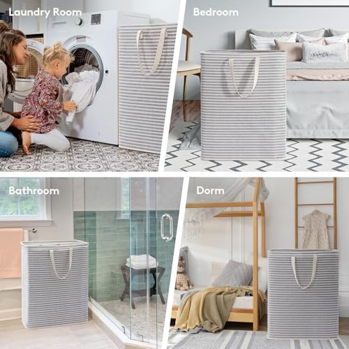 Lifewit 125L Large Laundry Baskets, Laundry Hampers Bags, 2 Pack, Grey - color: Grey, size: 125L