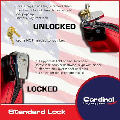 Briefcase Locking Document Bag - color: Red