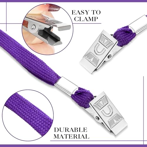 Marspark 4"x3" Name Badge Holder with Lanyard Bulk, Purple, 50 Sets - color: Purple