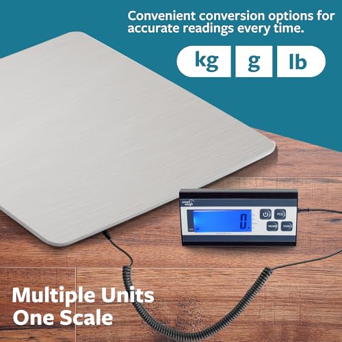 Smart Weigh Digital Shipping Scale, 440 lb x 1 oz, Stainless Steel Build - color: 440 lbs Stainless Steel Pro