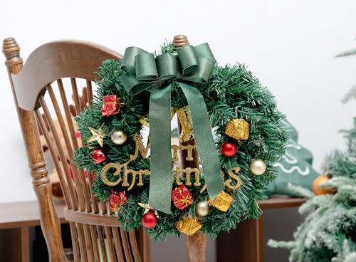 Keypan Green Satin Ribbon Wired Gold Glitter 1-1/2 Inch x 10 Yards - color: Glitter Green, size: 1-1/2"