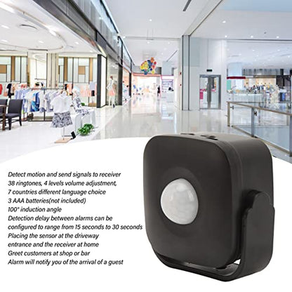 Infrarot Motion Sensor Alarm Detector Entrance Welcome Doorbell for Shop Black