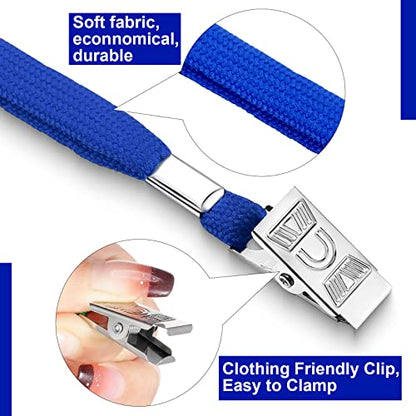 Marspark 4"x3" Name Badge Holder with Lanyard Bulk, Blue, 50 Sets - color: Blue