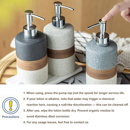 Hand Soap Dispenser Set for Bathroom, Kitchen Dish Soap Dispenser - color: Gray and White, size: 1xSoap Dispenser