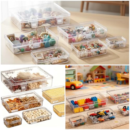 Goodma 28 Pieces Mixed Sizes Rectangular Clear Plastic Storage Box - size: Mixed Sizes