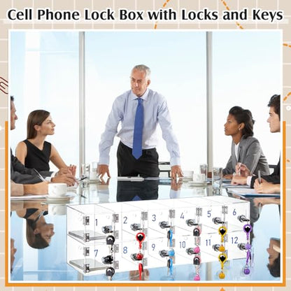 12 Slots Cell Phone Locker Box for Classroom Office Gym Factory - style: 12 Doors