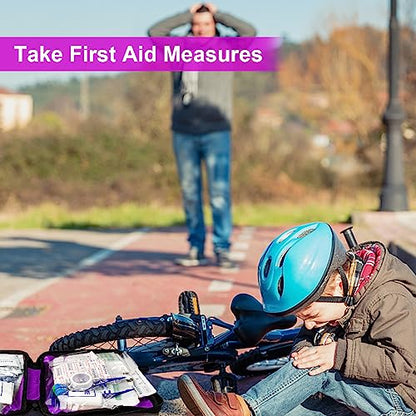 First Aid Kit 300PCS Car Home Camping Essentials Purple 1st Aid - style: 300Pcs-Purple