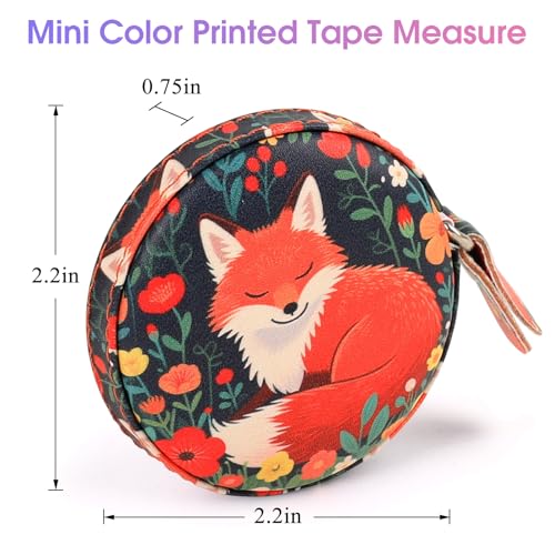 Retractable Mini Leather Tape Measure, Auto Retract Red Fox - color: Red Fox