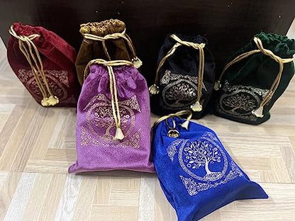 Indian Consigners Soft Velvet Pouch for Tarot, Altar, Rune, Gift, Crystal, jewelry Wrap Bags for Precious, Sacred and Spiritial Items (Green) - color: Green